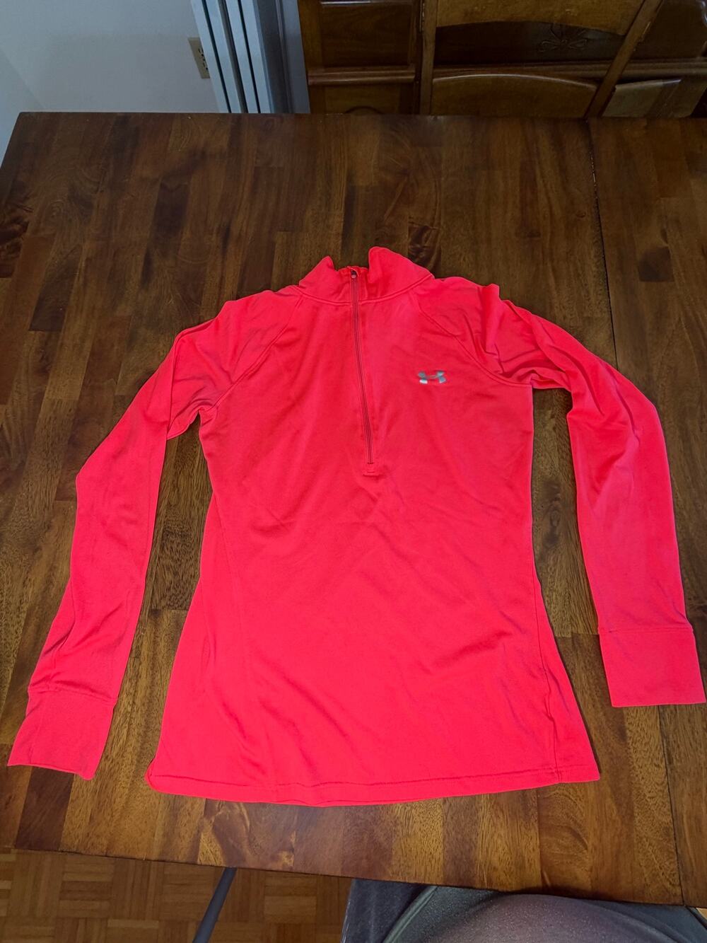 Under Armour Womens Small Pink 1/4 Zip Pullover AllSeasonGear Athletic Top